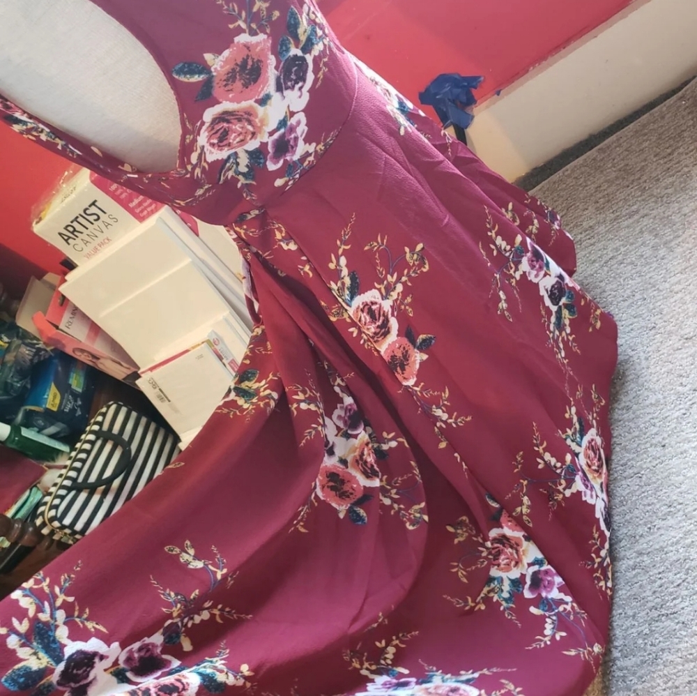 Sleeveless wrap floral dress
